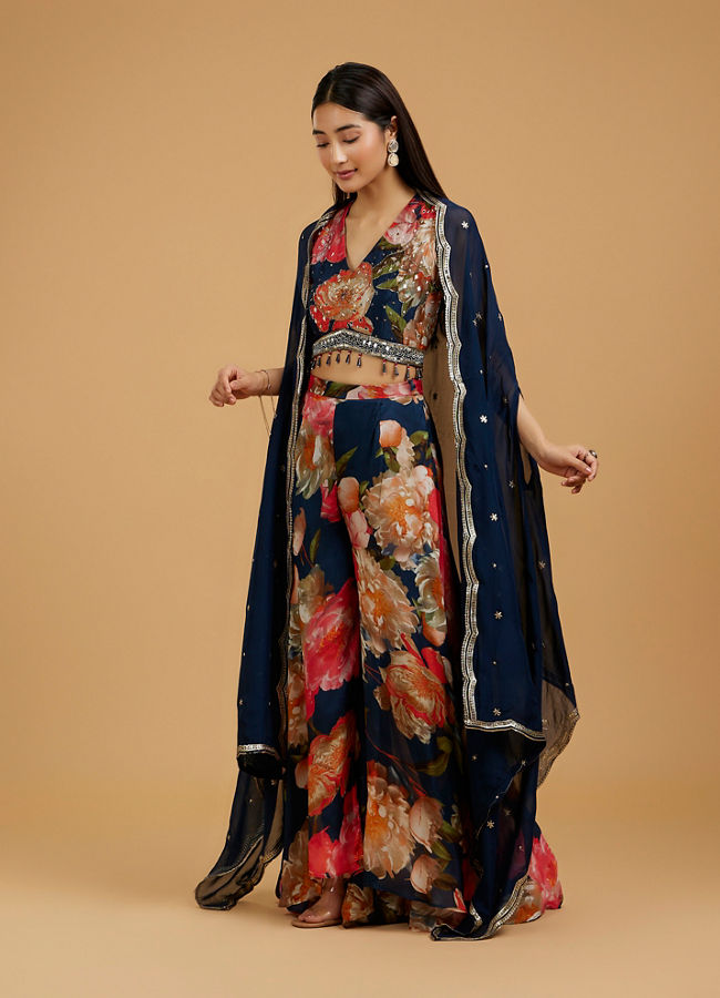 Mohey Women Indigo Blue Charm Indo Western