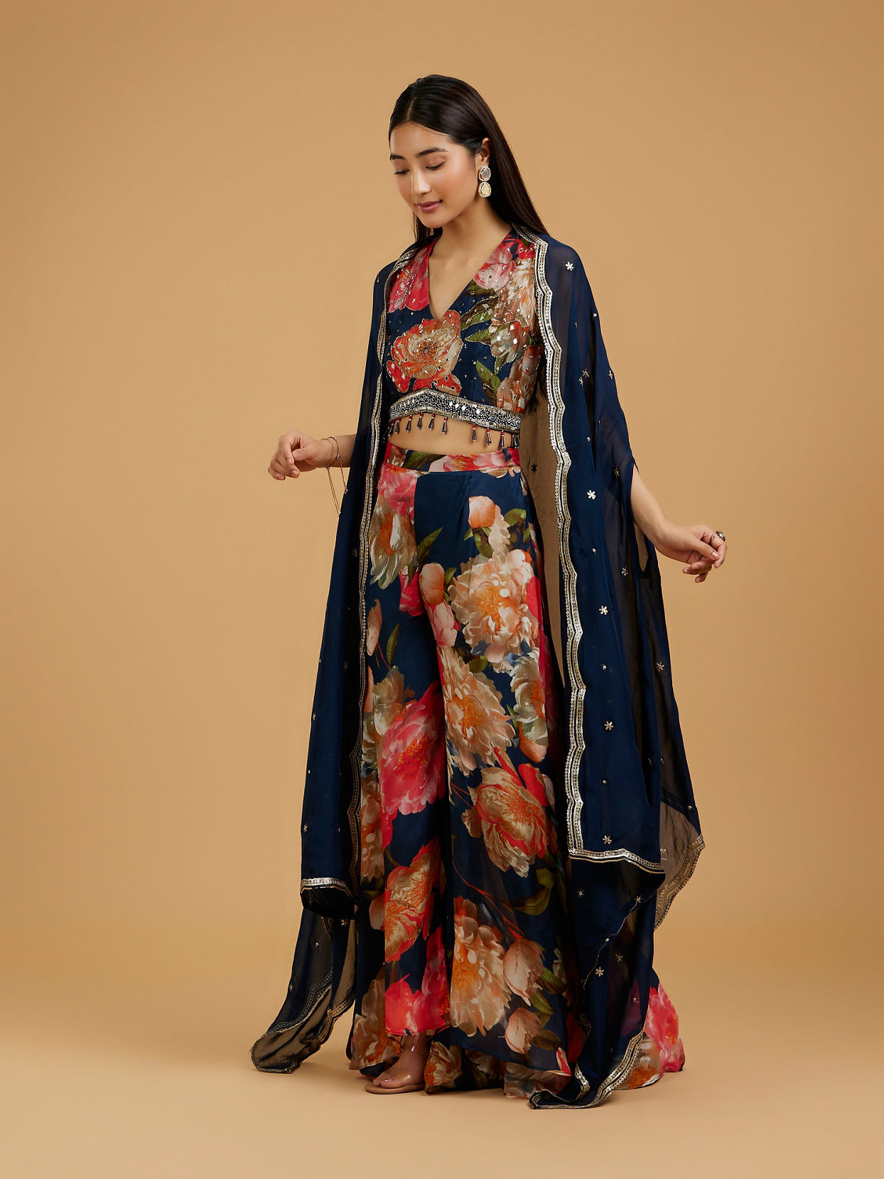 Mohey Women Indigo Blue Charm Indo Western