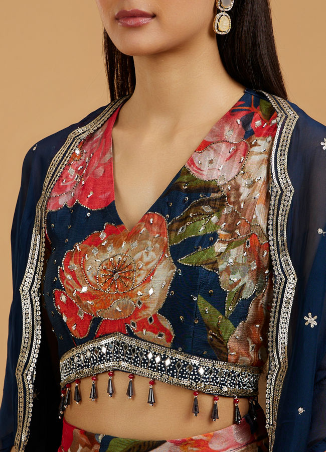Mohey Women Indigo Blue Charm Indo Western