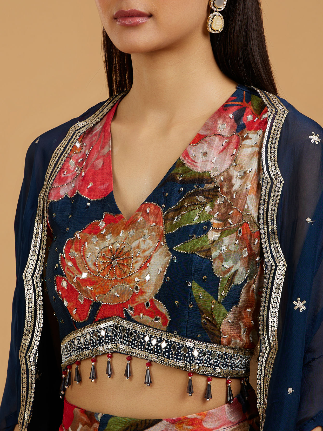 Mohey Women Indigo Blue Charm Indo Western