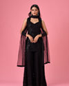 Charming Black Georgette Palazzo Suit