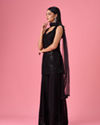 Mohey Women Charming Black Georgette Palazzo Suit