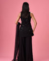 Mohey Women Charming Black Georgette Palazzo Suit