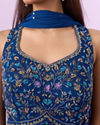 Mohey Women Indigo-Blue Georgette Anarkali Suit