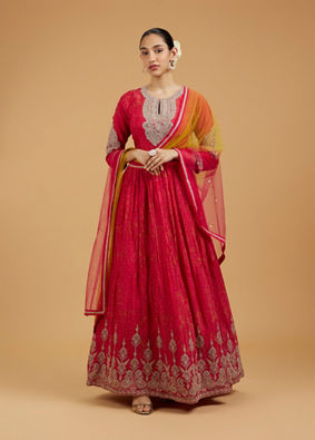 Mohey Women Mesmerizing Pink Anarkali Suit