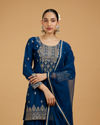 Mohey Women Blue Elegance Chinon Palazzo Suit