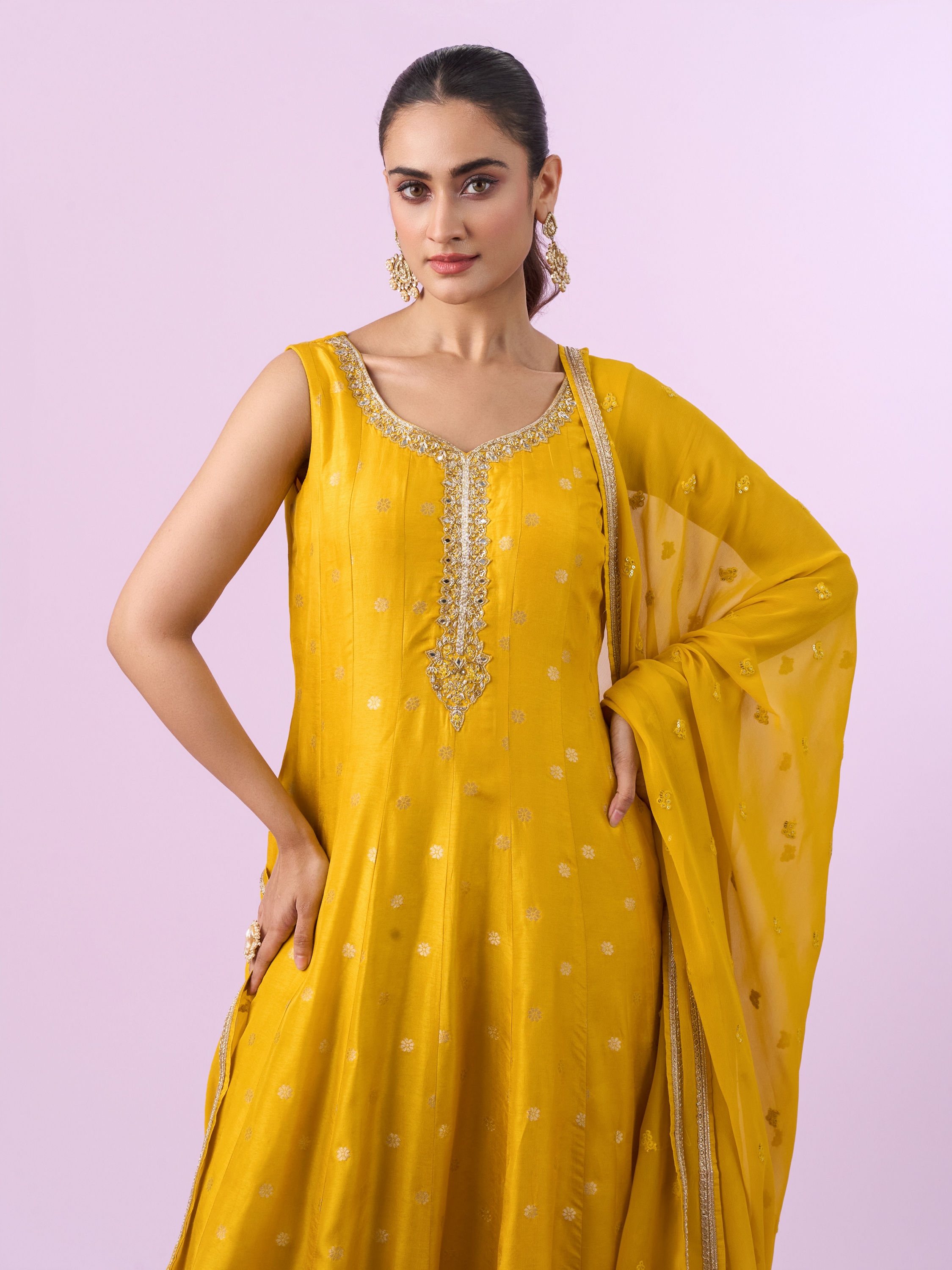 Mohey Women Radiant Yellow Anarkali Suit