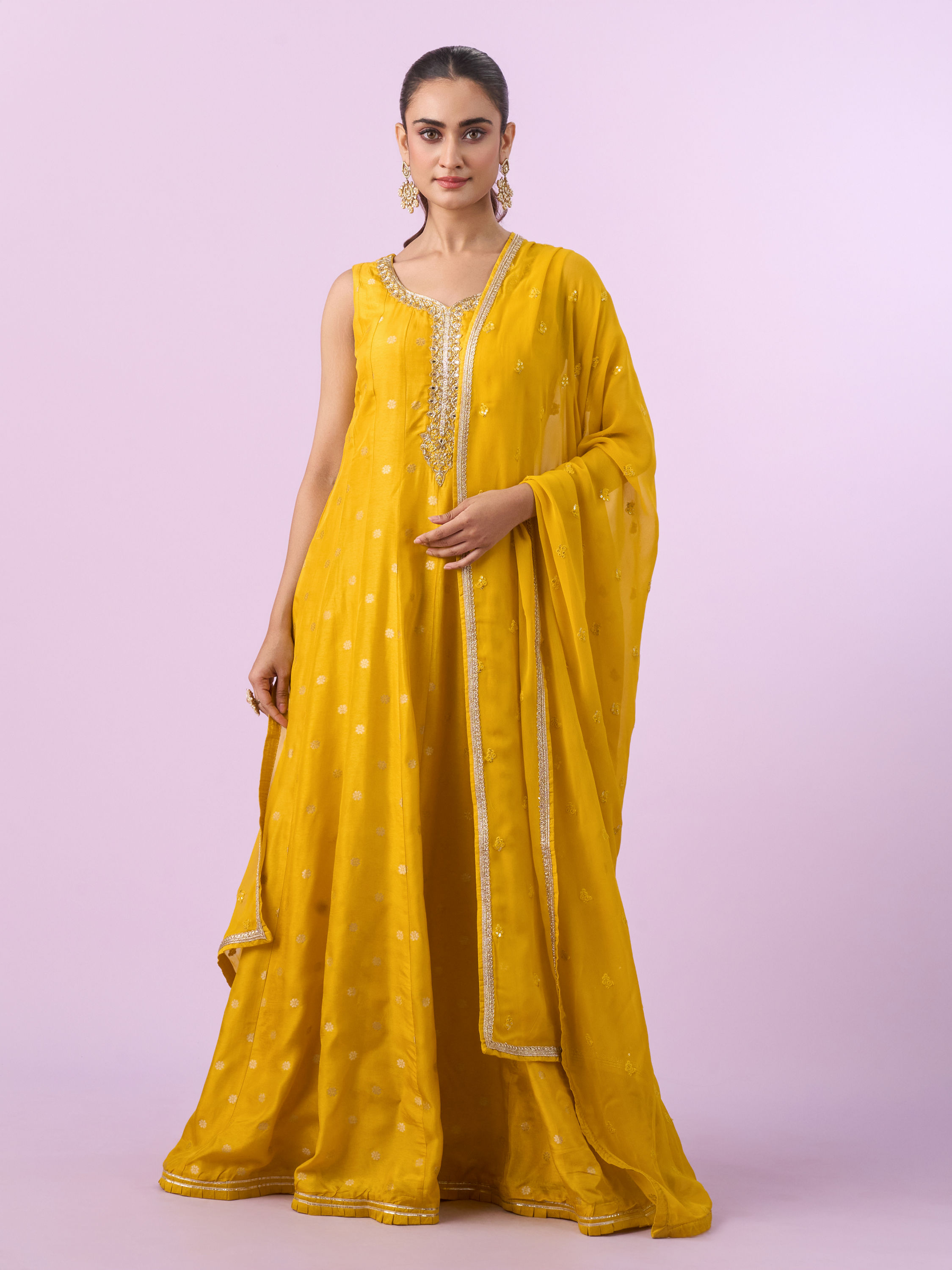 Mohey Women Radiant Yellow Anarkali Suit