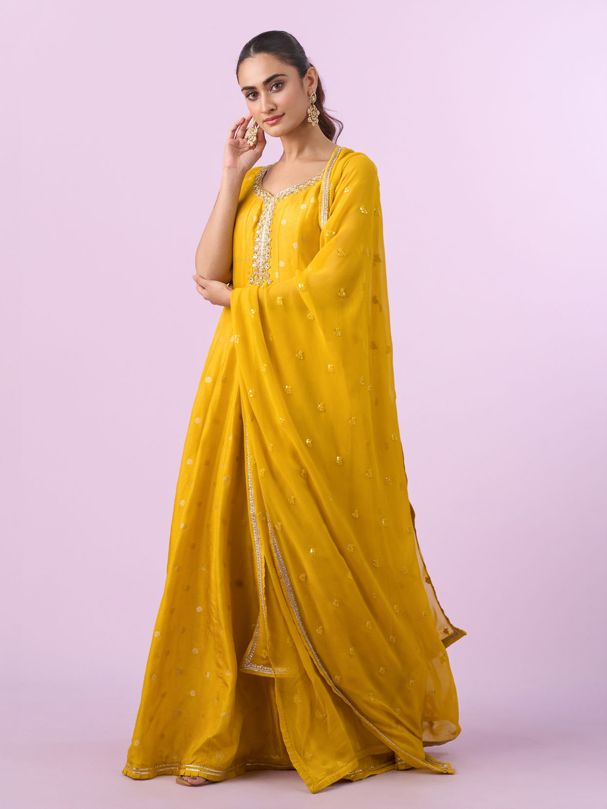 Mohey Women Radiant Yellow Anarkali Suit