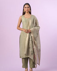 Mohey Women Pista Green Elegance Straight Suits