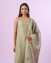 Mohey Women Pista Green Elegance Straight Suits