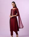 Mohey Women Maroon Ensemble of Elegance Straight Suit