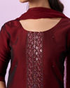 Mohey Women Maroon Ensemble of Elegance Straight Suit