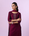 Mohey Women Wine Elegance Straight Suit