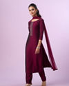 Mohey Women Wine Elegance Straight Suit