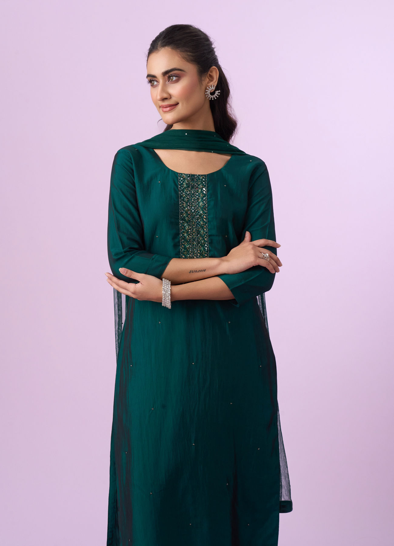 Mohey Women Verdant Green Straight Suit