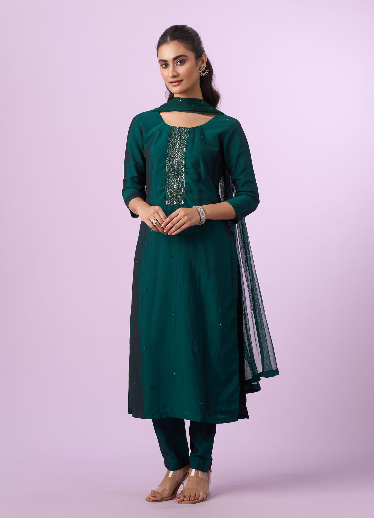 Mohey Women Verdant Green Straight Suit