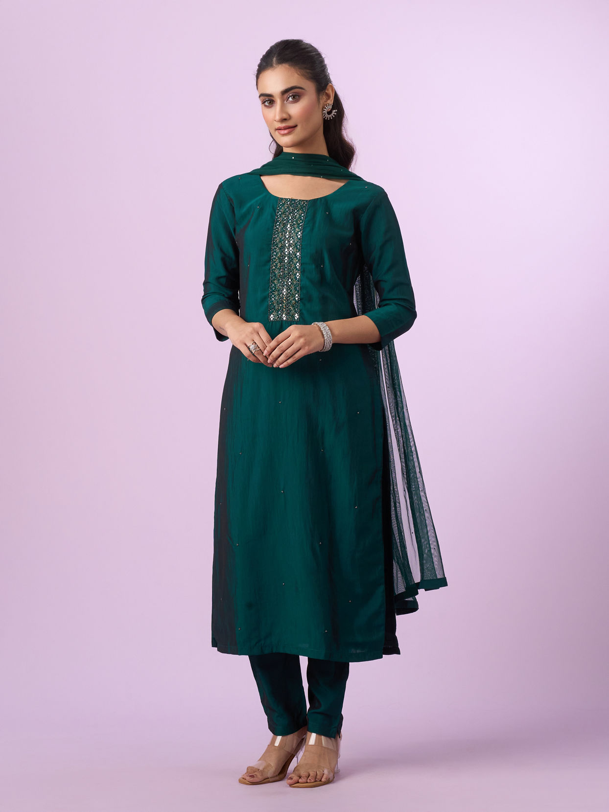 Mohey Women Verdant Green Straight Suit