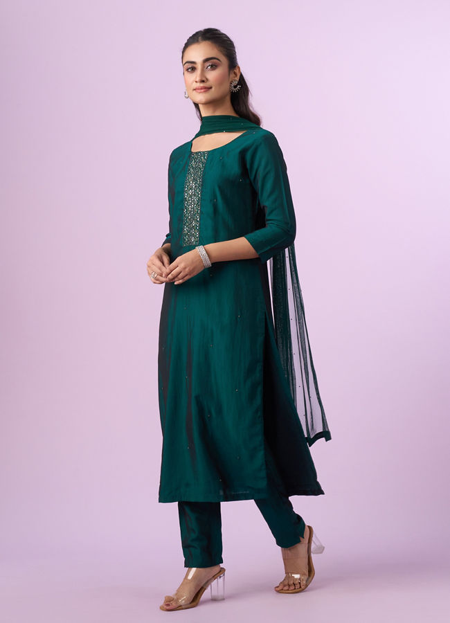 Mohey Women Verdant Green Straight Suit