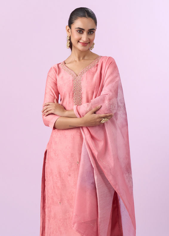 Mohey Women Pink Ensemble Straight Suit
