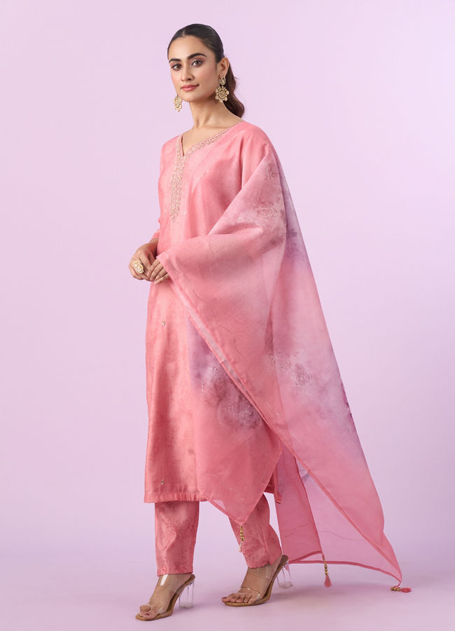 Mohey Women Pink Ensemble Straight Suit
