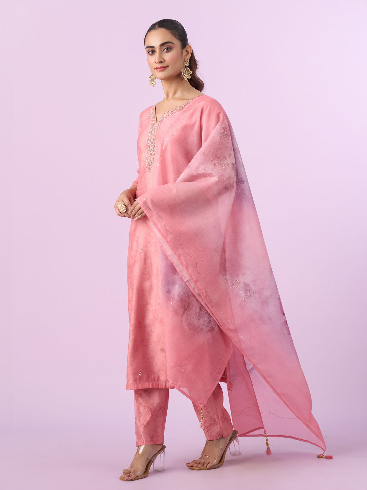Mohey Women Pink Ensemble Straight Suit