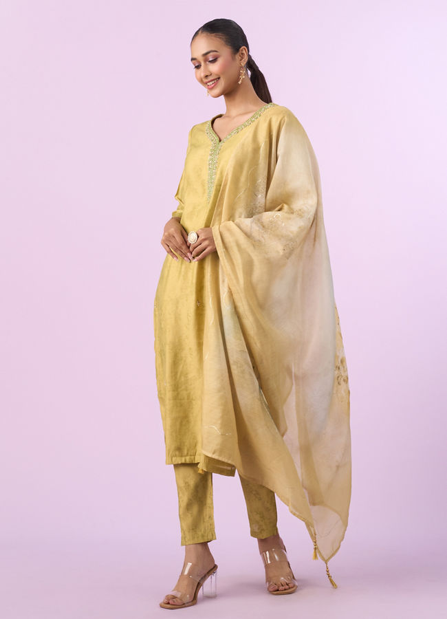Mohey Women Enchanting Green Straight Suit