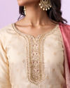 Mohey Women Dusty Pink and Cream Straight Suit