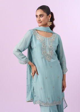 Mohey Women Ethereal Blue Palazzo Suit