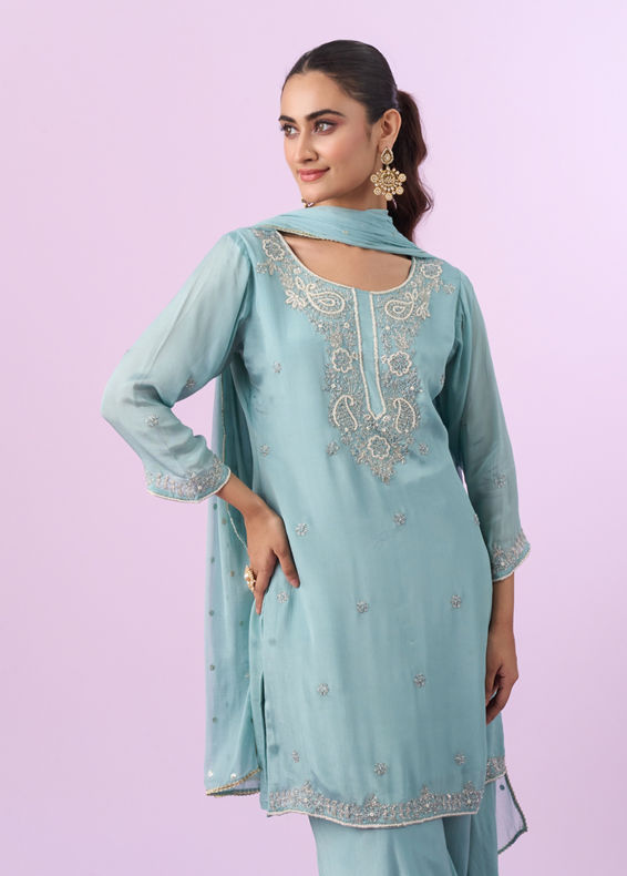 Mohey Women Ethereal Blue Palazzo Suit