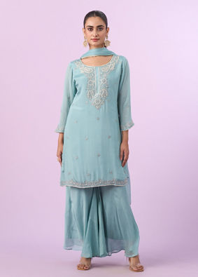 Mohey Women Ethereal Blue Palazzo Suit