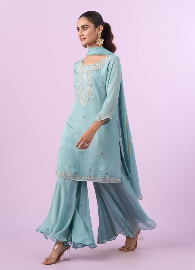 Mohey Women Ethereal Blue Palazzo Suit