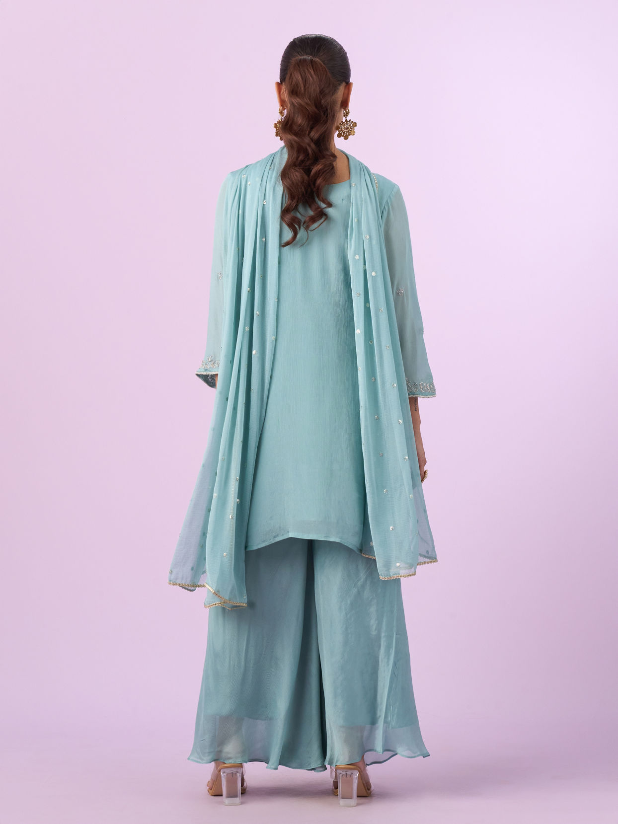 Mohey Women Ethereal Blue Palazzo Suit