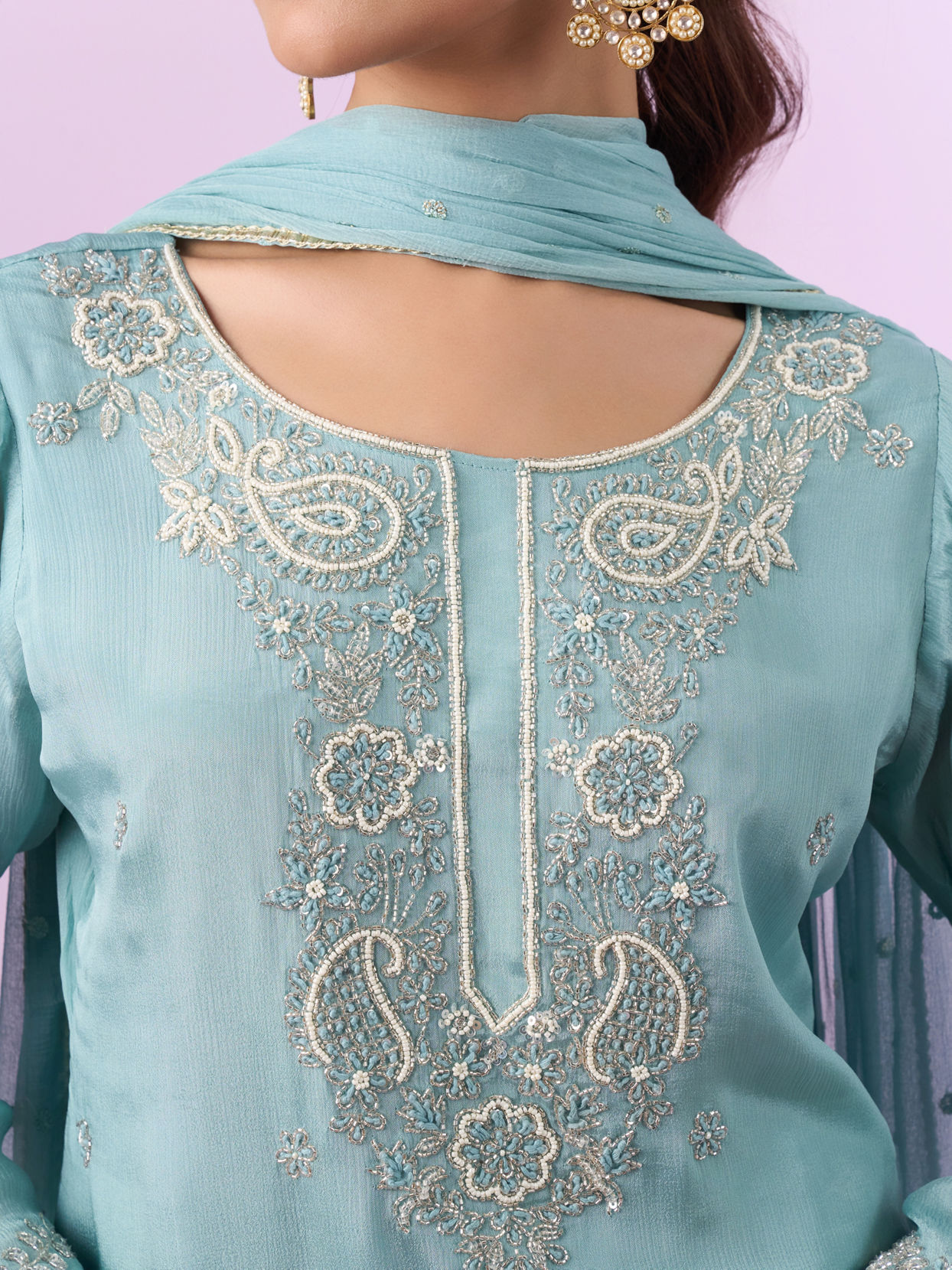 Mohey Women Ethereal Blue Palazzo Suit