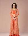 Orange Chinon exuberance Indo Western