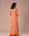 Mohey Women Orange Chinon exuberance Indo Western