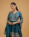 Mohey Women Radiant Blue Chinon Sharara Suit