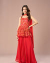 Radiant Red Palazzo Suit