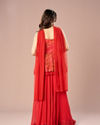 Mohey Women Radiant Red Palazzo Suit
