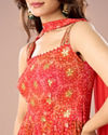 Mohey Women Radiant Red Palazzo Suit