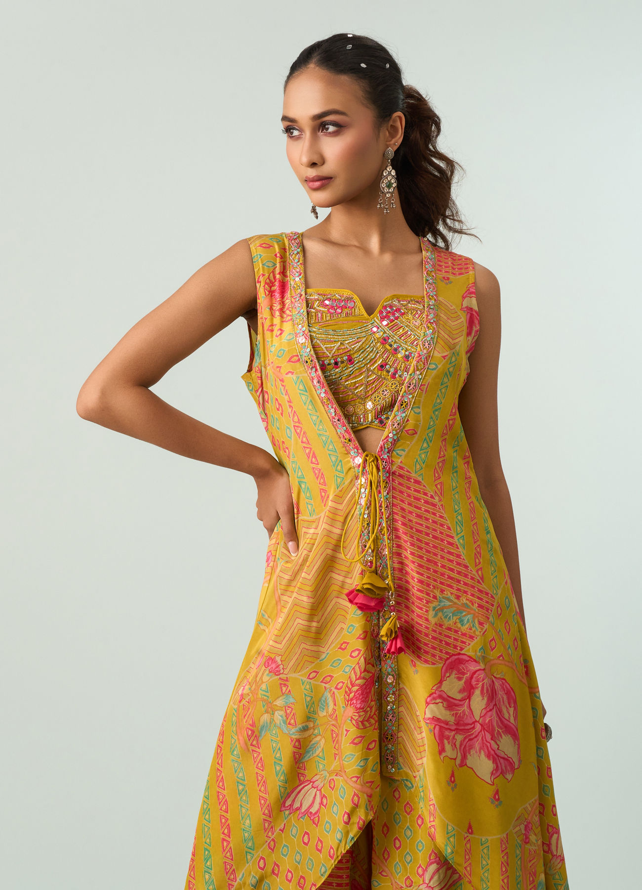 Mohey Women Emerald Elegance Indo Western