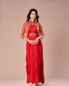 Regal Red Indo Western Ensemble