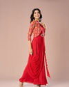 Mohey Women Regal Red Indo Western Ensemble