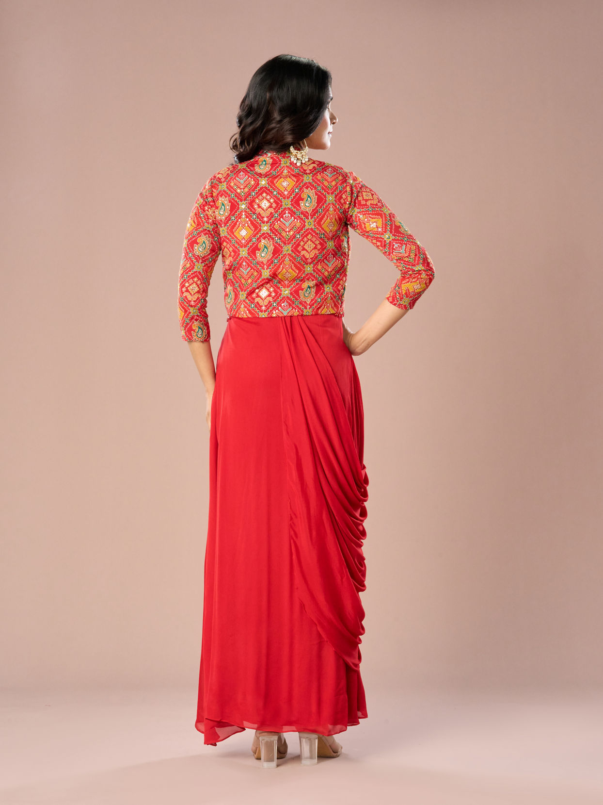 Mohey Women Regal Red Indo Western Ensemble
