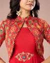 Mohey Women Regal Red Indo Western Ensemble