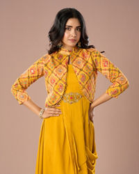 Mohey Women Radiant Mustard Yellow Indo Western