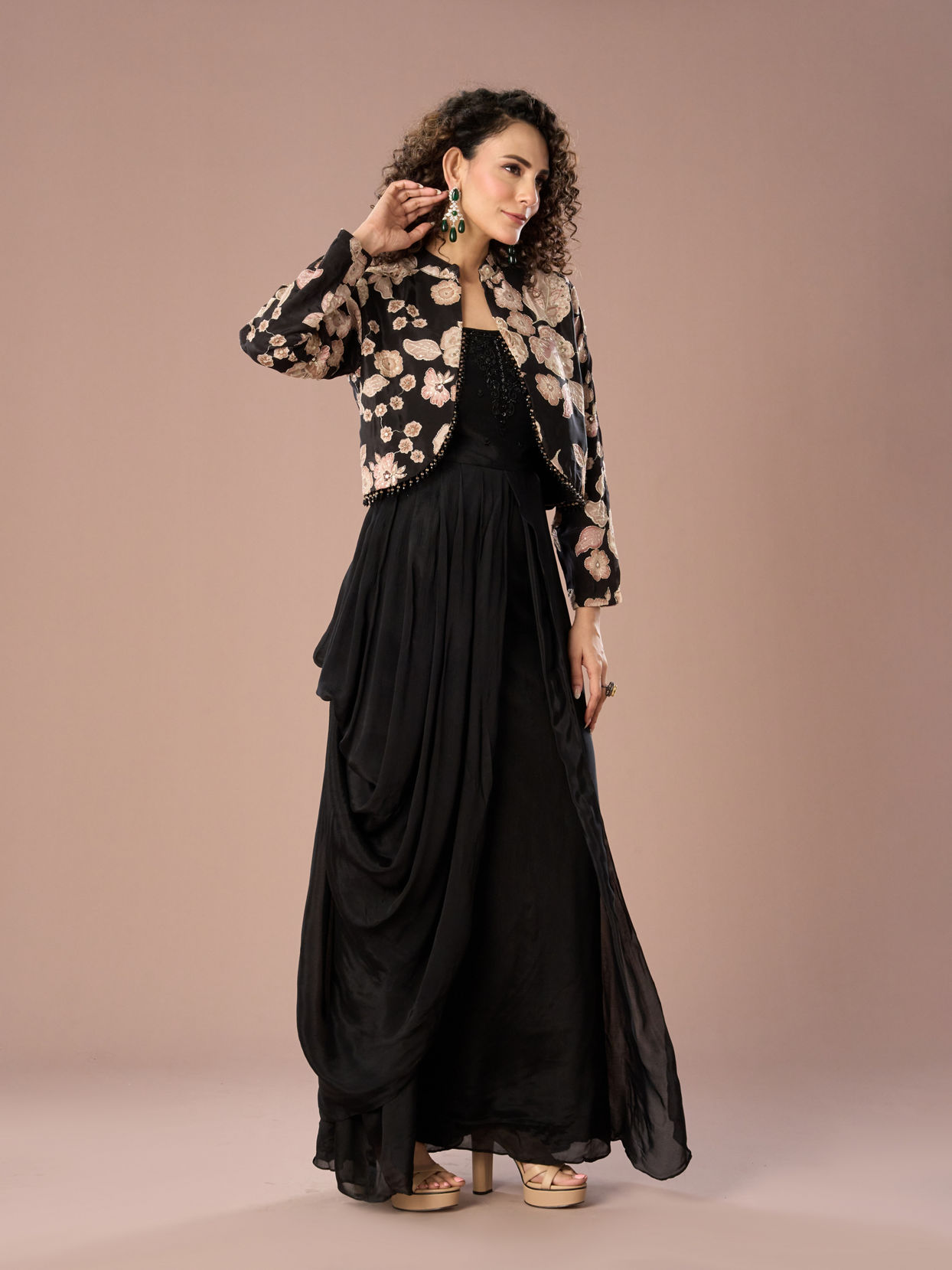 Mohey Women Black Elegance Chinon Indo Western