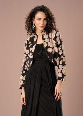 Mohey Women Black Elegance Chinon Indo Western