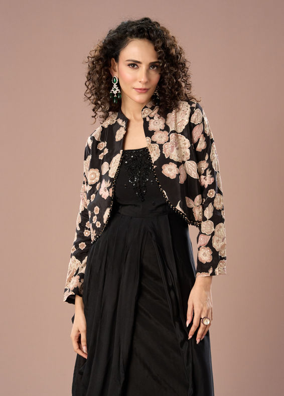 Mohey Women Black Elegance Chinon Indo Western