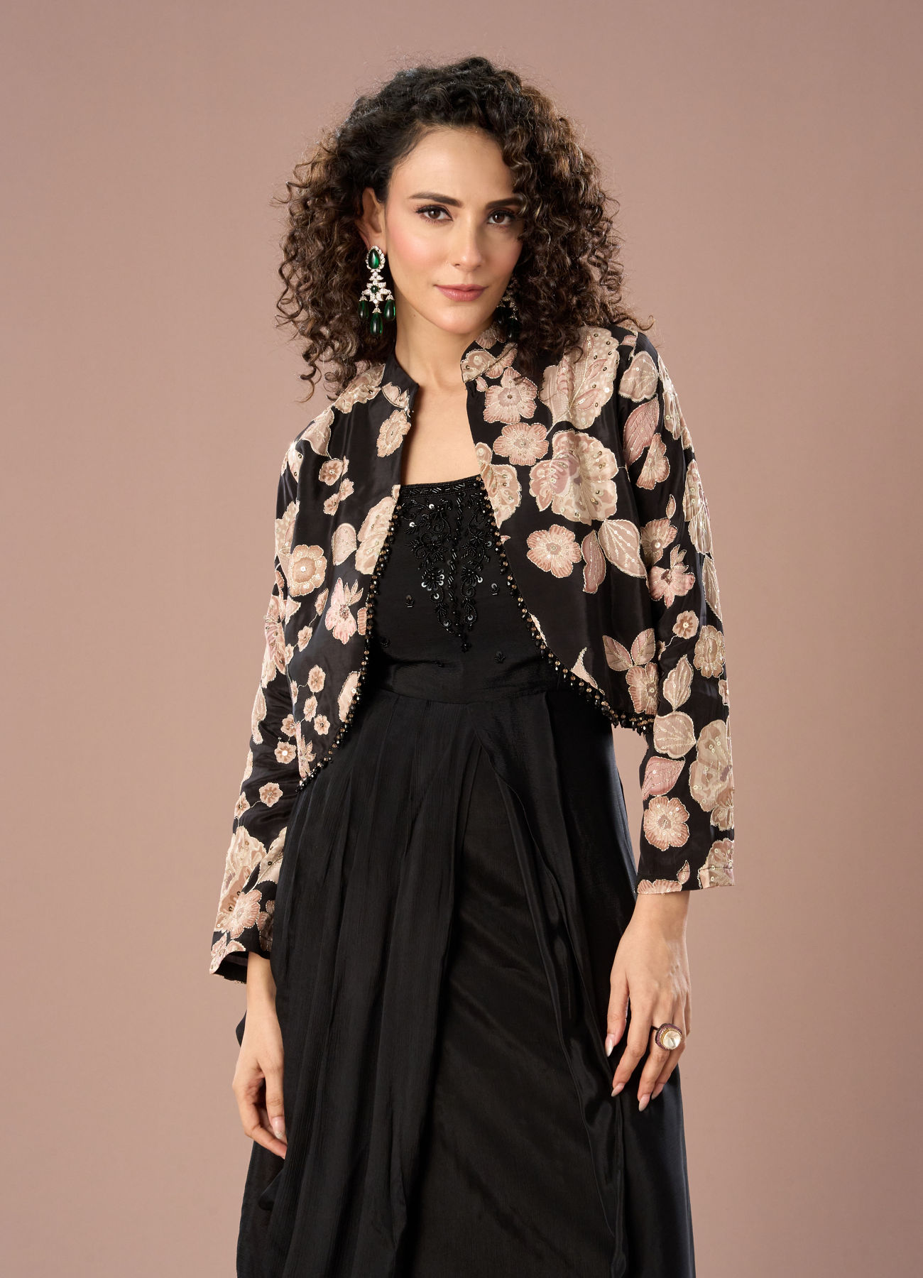 Mohey Women Black Elegance Chinon Indo Western